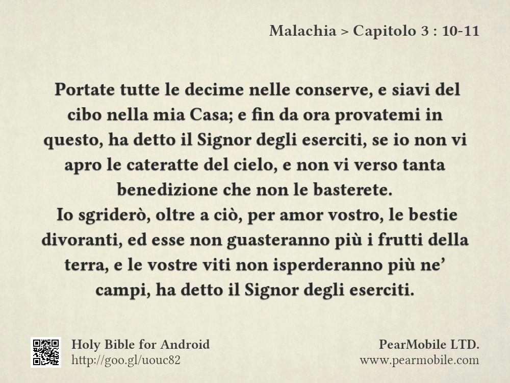 Malachia, Capitolo 3:10-11